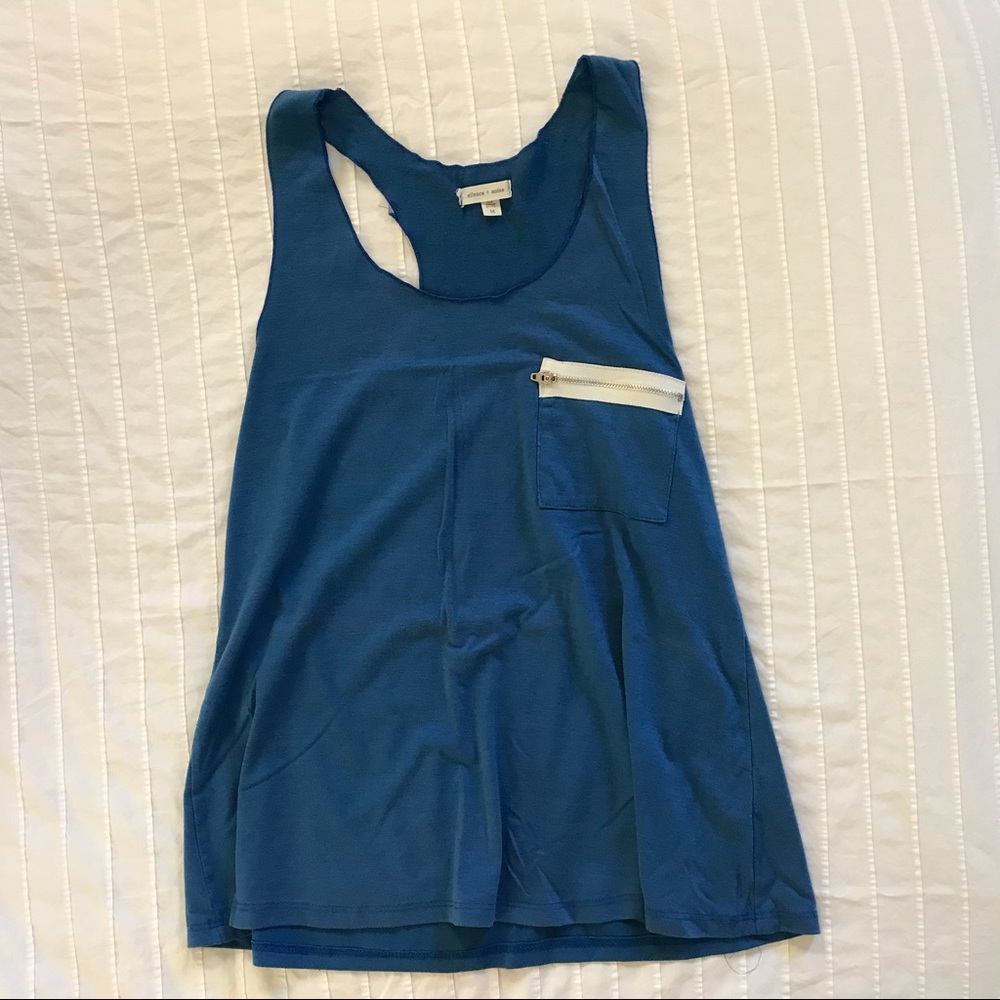 silence + noise Blue Zip Pocket Tank